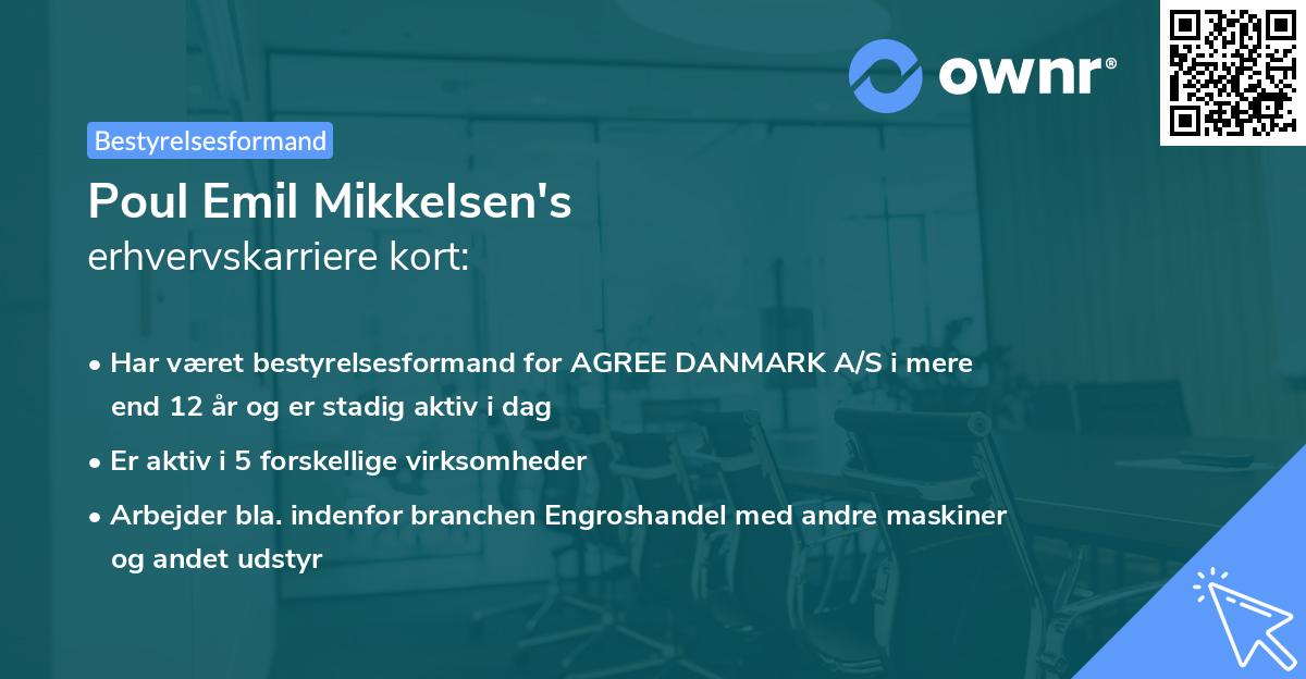 Poul Emil Mikkelsen's erhvervskarriere kort