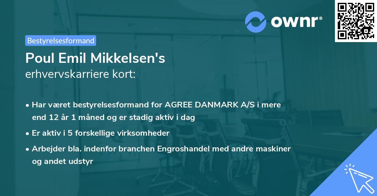 Poul Emil Mikkelsen's erhvervskarriere kort