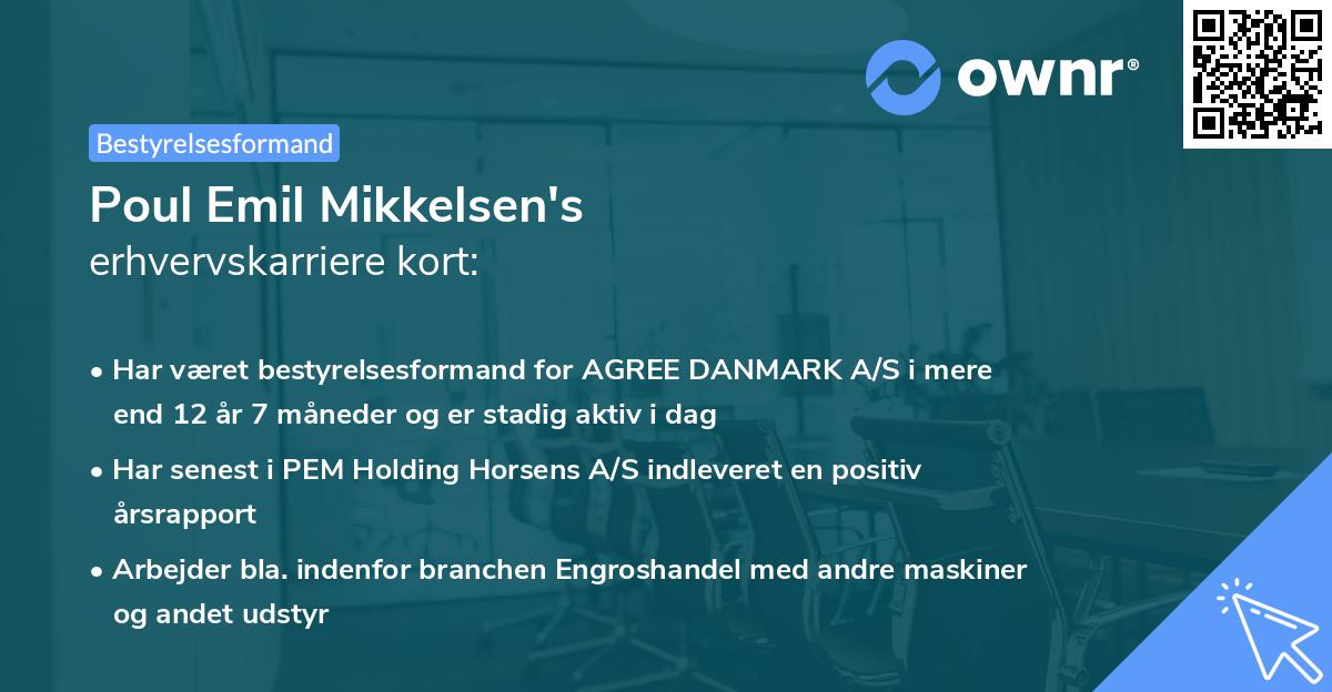 Poul Emil Mikkelsen's erhvervskarriere kort