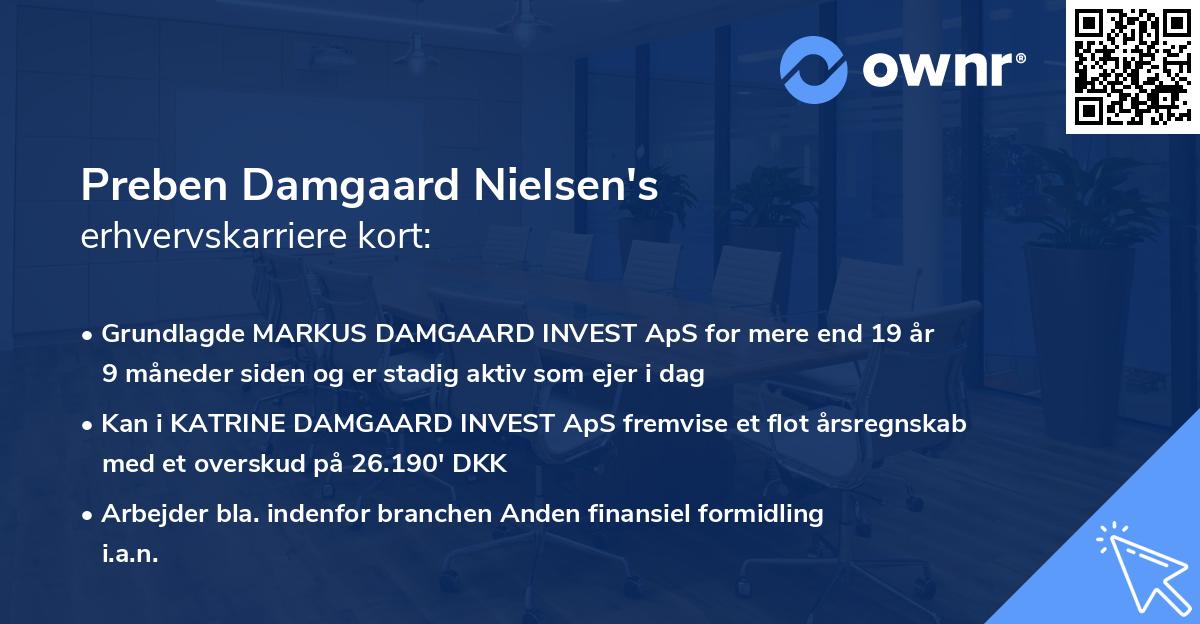 Preben Damgaard Nielsen's erhvervskarriere kort