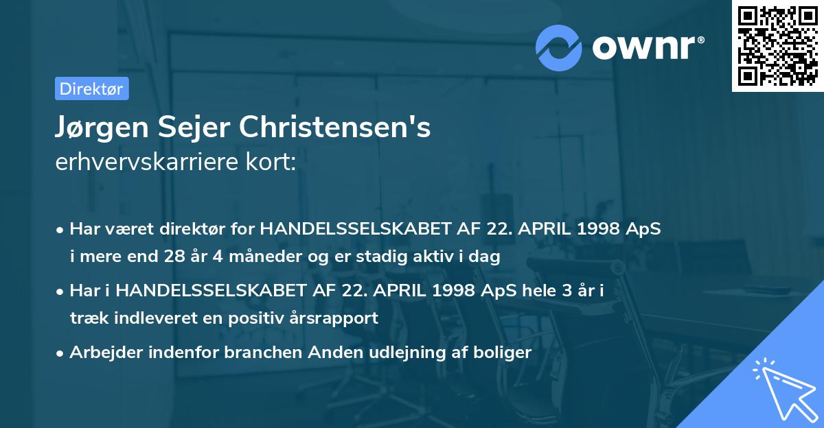 Jørgen Sejer Christensen's erhvervskarriere kort