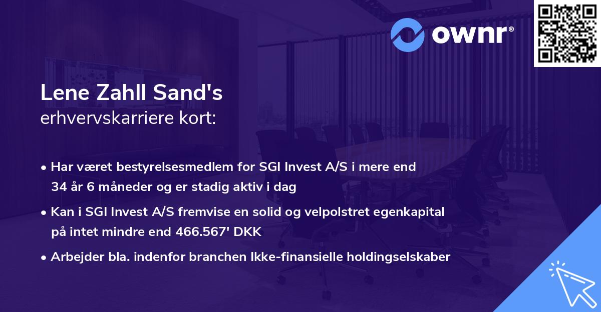 Lene Zahll Sand's erhvervskarriere kort