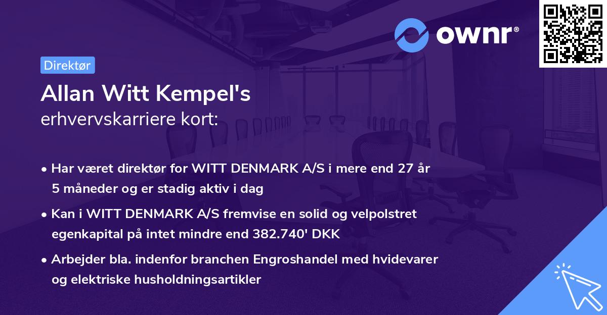 Allan Witt Kempel's erhvervskarriere kort