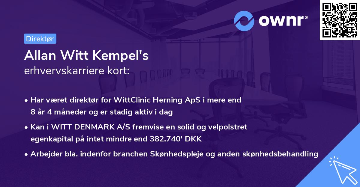 Allan Witt Kempel's erhvervskarriere kort