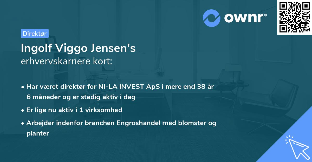 Ingolf Viggo Jensen's erhvervskarriere kort