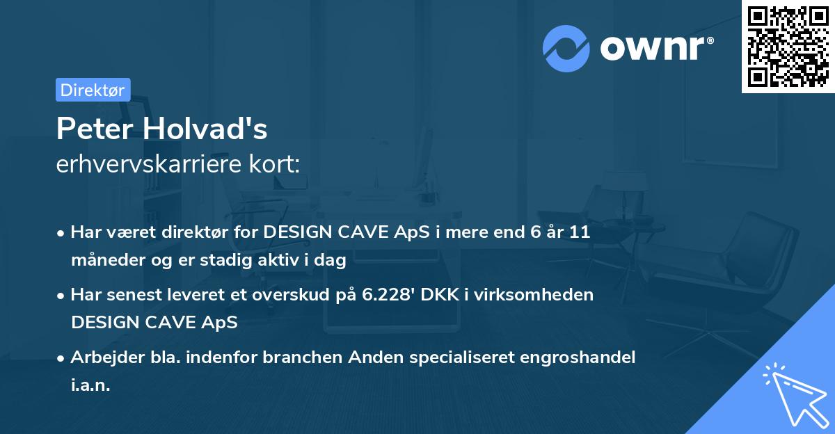 Peter Holvad's erhvervskarriere kort