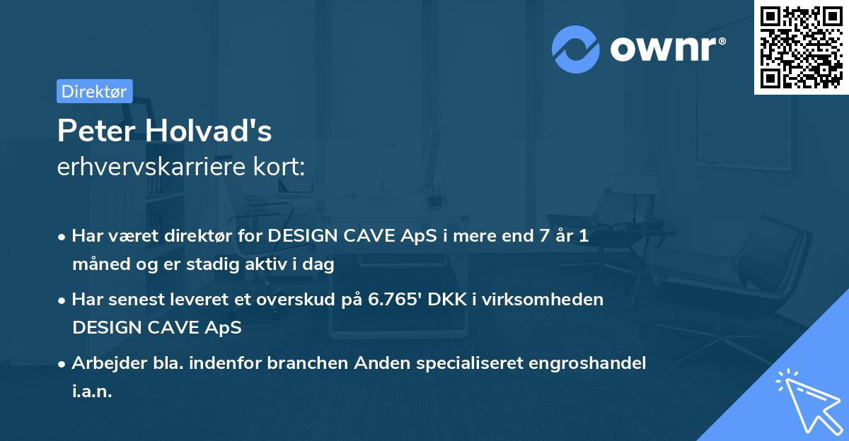 Peter Holvad's erhvervskarriere kort