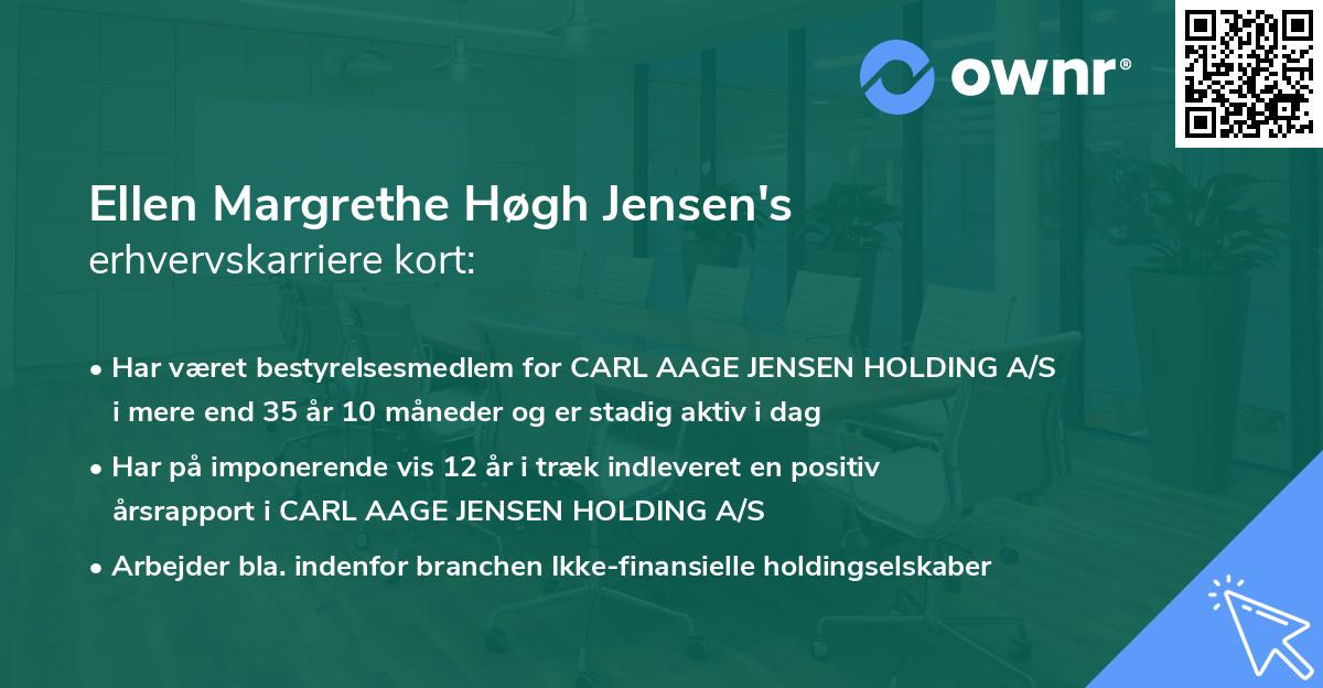 Ellen Margrethe Høgh Jensen's erhvervskarriere kort