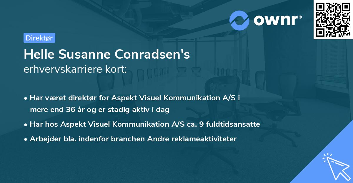 Helle Susanne Conradsen's erhvervskarriere kort