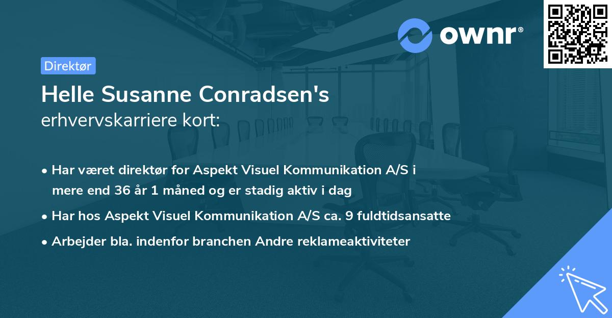 Helle Susanne Conradsen's erhvervskarriere kort