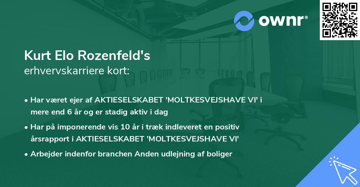 Kurt Elo Rozenfeld's erhvervskarriere kort