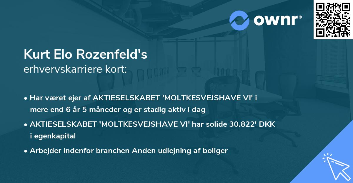 Kurt Elo Rozenfeld's erhvervskarriere kort