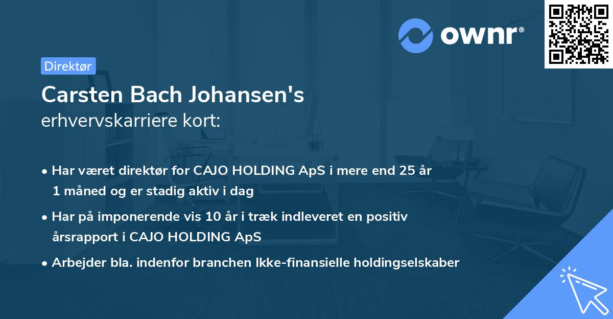 Carsten Bach Johansen's erhvervskarriere kort