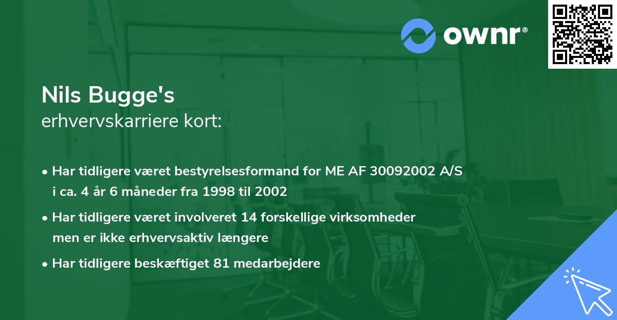 Nils Bugge's erhvervskarriere kort