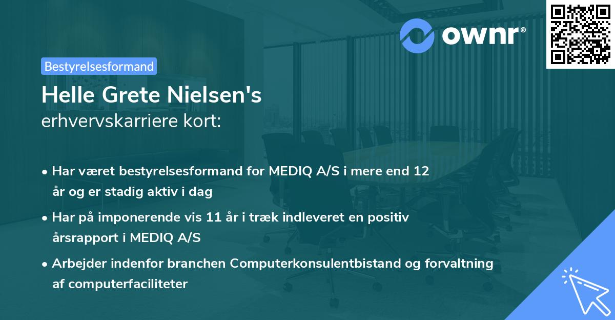 Helle Grete Nielsen's erhvervskarriere kort