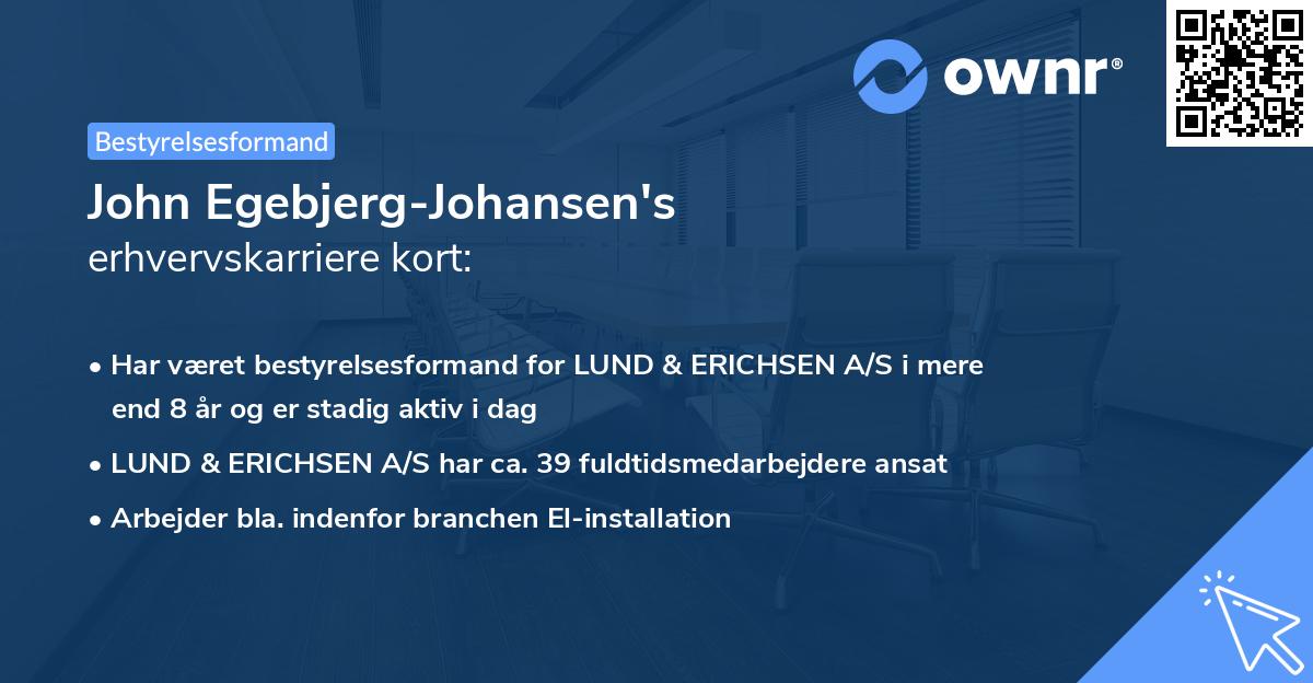 John Egebjerg-Johansen's erhvervskarriere kort