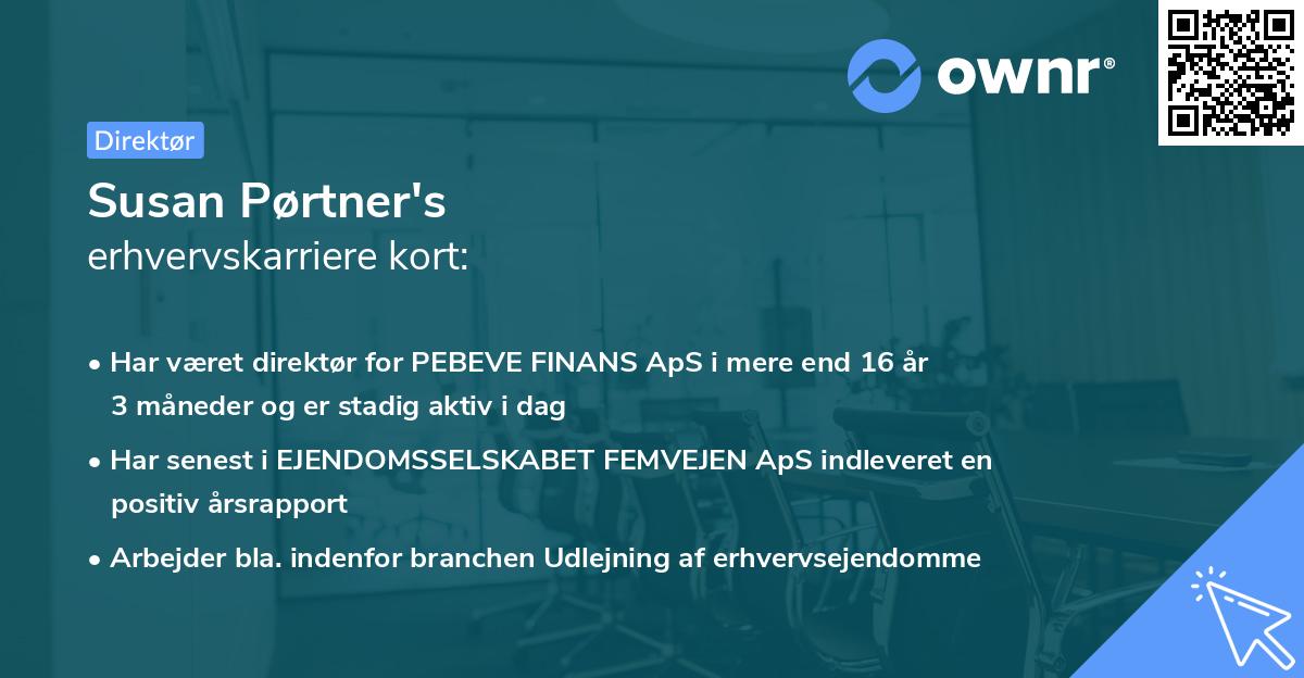Susan Pørtner's erhvervskarriere kort