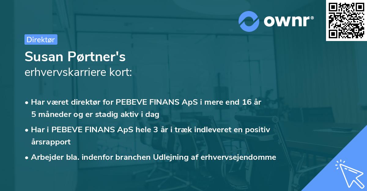 Susan Pørtner's erhvervskarriere kort