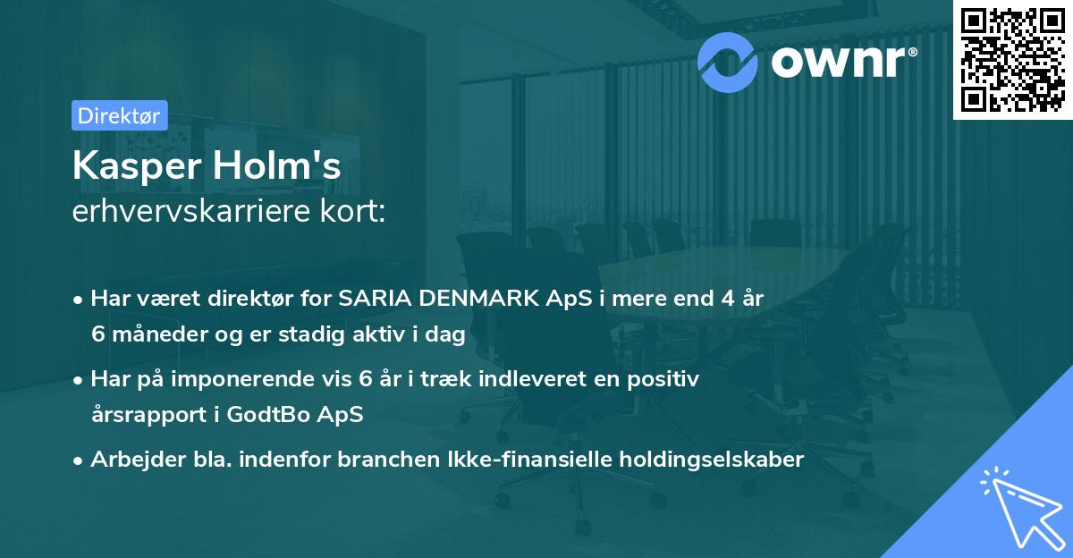 Kasper Holm's erhvervskarriere kort