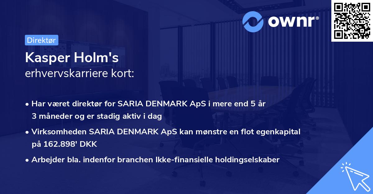 Kasper Holm's erhvervskarriere kort