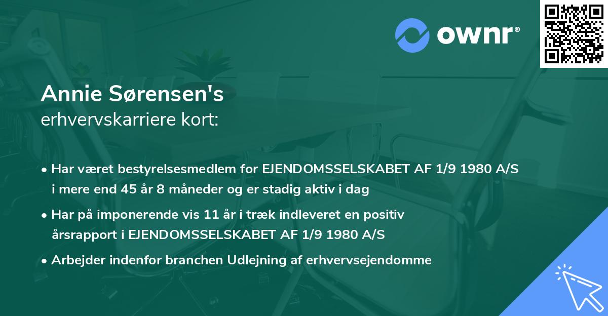 Annie Sørensen's erhvervskarriere kort