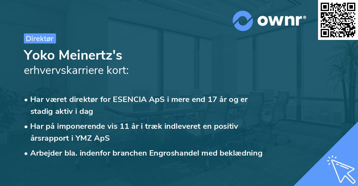 Yoko Meinertz's erhvervskarriere kort