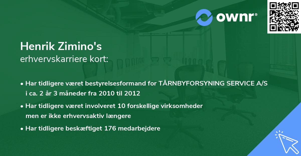 Henrik Zimino's erhvervskarriere kort