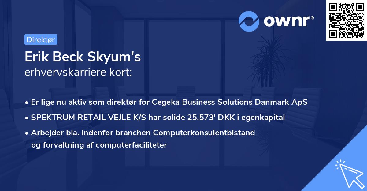 Erik Beck Skyum's erhvervskarriere kort
