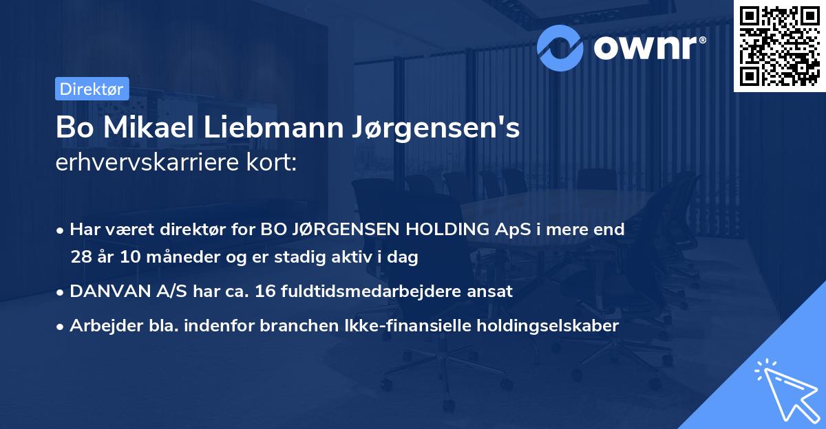 Bo Mikael Liebmann Jørgensen's erhvervskarriere kort