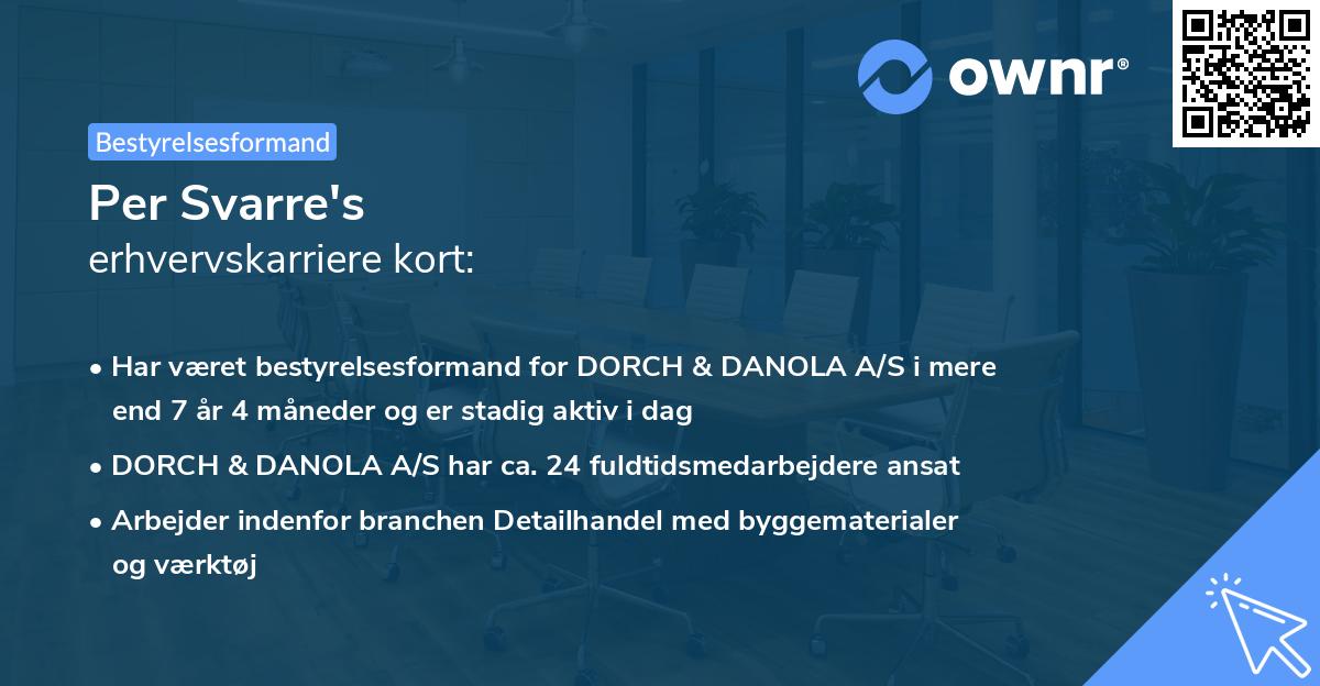 Per Svarre's erhvervskarriere kort