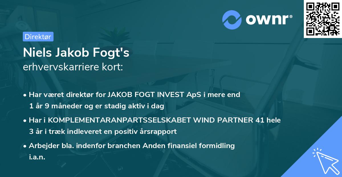 Niels Jakob Fogt's erhvervskarriere kort