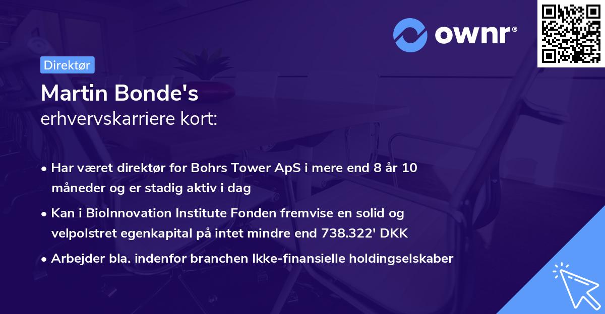 Martin Bonde's erhvervskarriere kort
