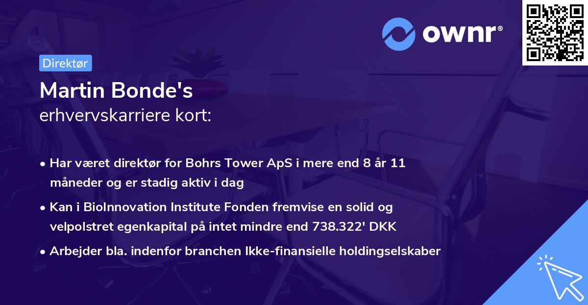 Martin Bonde's erhvervskarriere kort