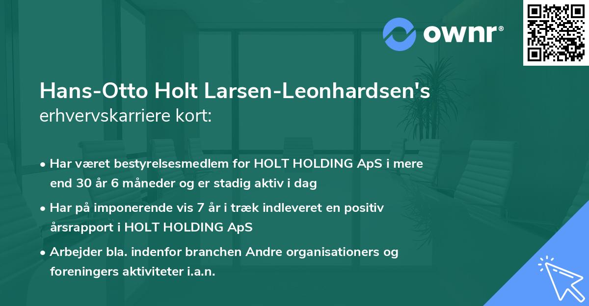 Hans-Otto Holt Larsen-Leonhardsen's erhvervskarriere kort