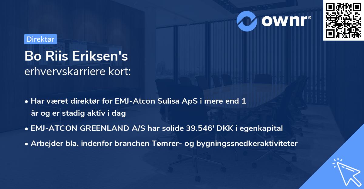 Bo Riis Eriksen's erhvervskarriere kort