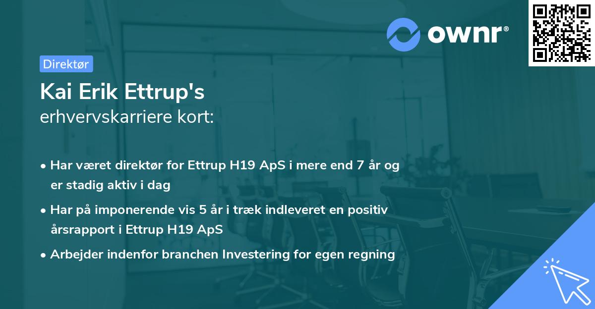 Kai Erik Ettrup's erhvervskarriere kort