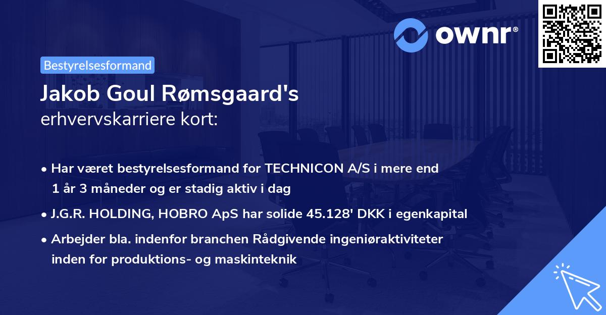 Jakob Goul Rømsgaard's erhvervskarriere kort