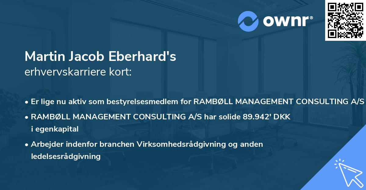 Martin Jacob Eberhard's erhvervskarriere kort