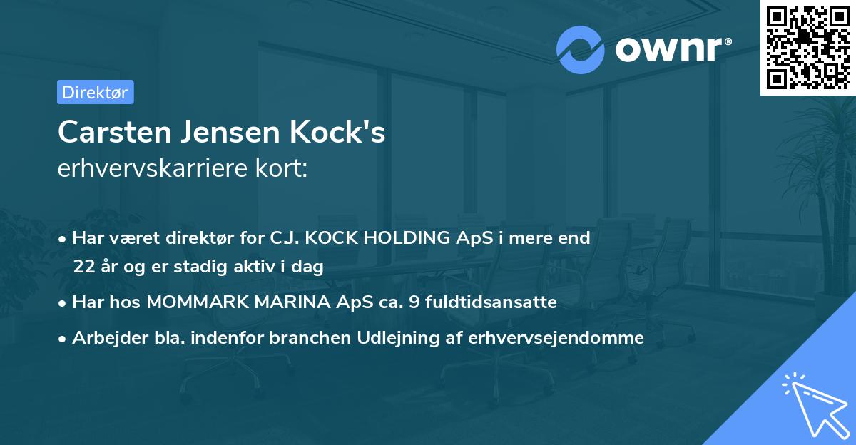 Carsten Jensen Kock's erhvervskarriere kort