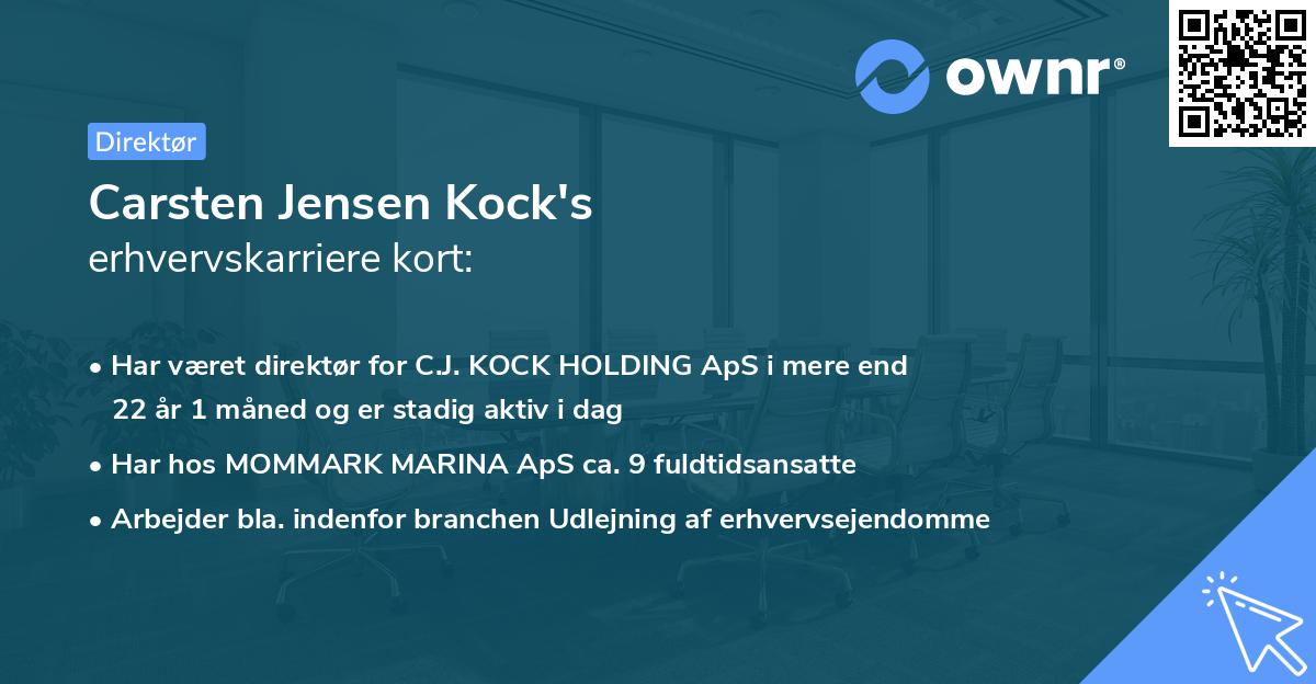 Carsten Jensen Kock's erhvervskarriere kort