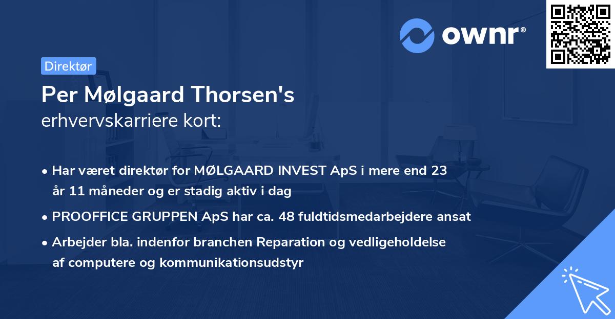 Per Mølgaard Thorsen's erhvervskarriere kort