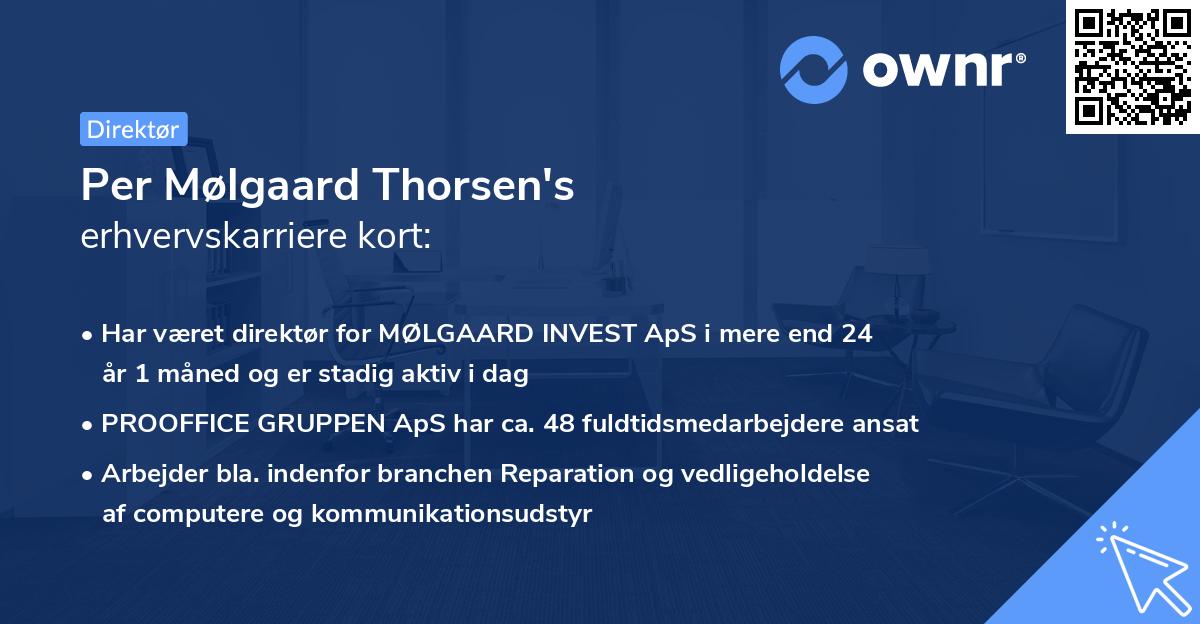 Per Mølgaard Thorsen's erhvervskarriere kort