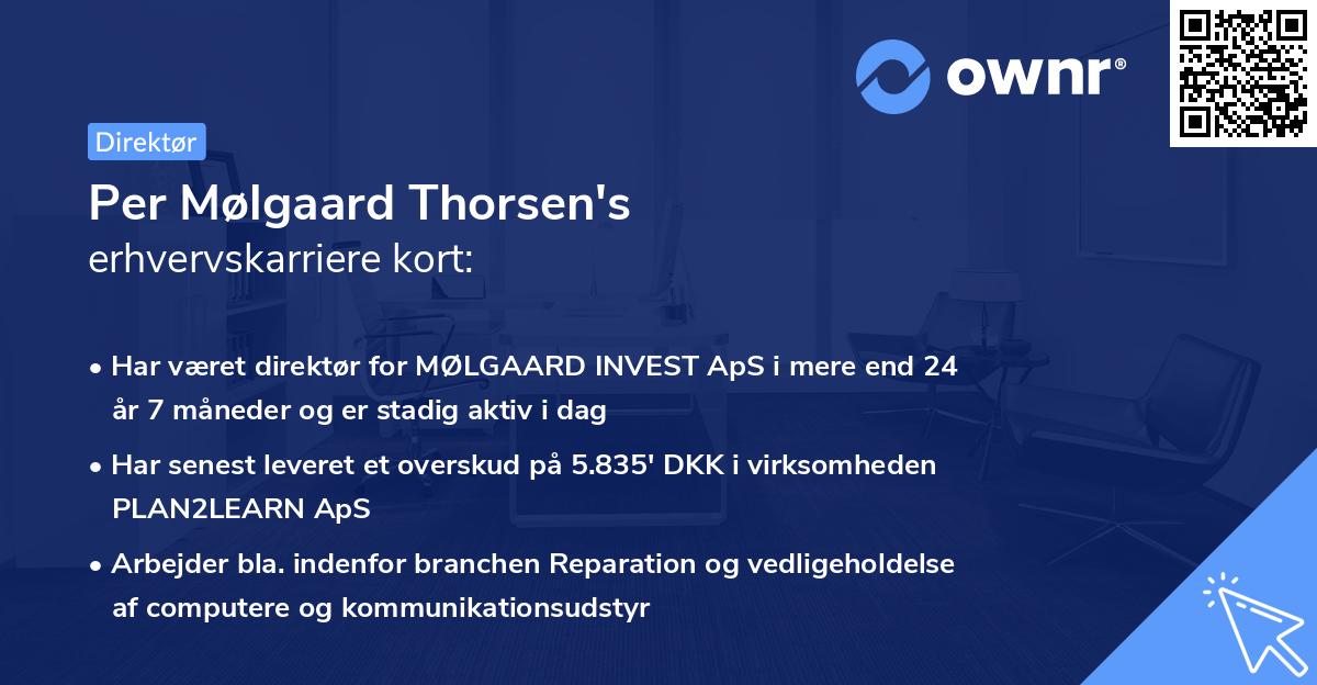 Per Mølgaard Thorsen's erhvervskarriere kort