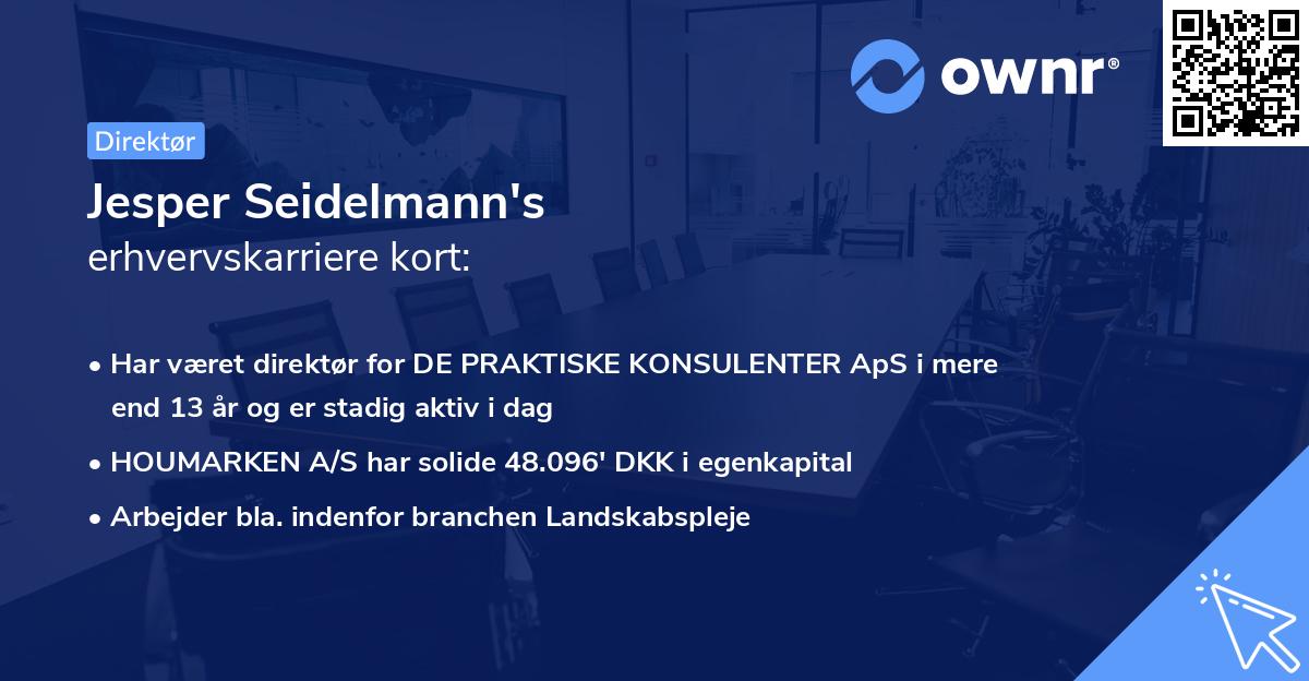 Jesper Seidelmann's erhvervskarriere kort