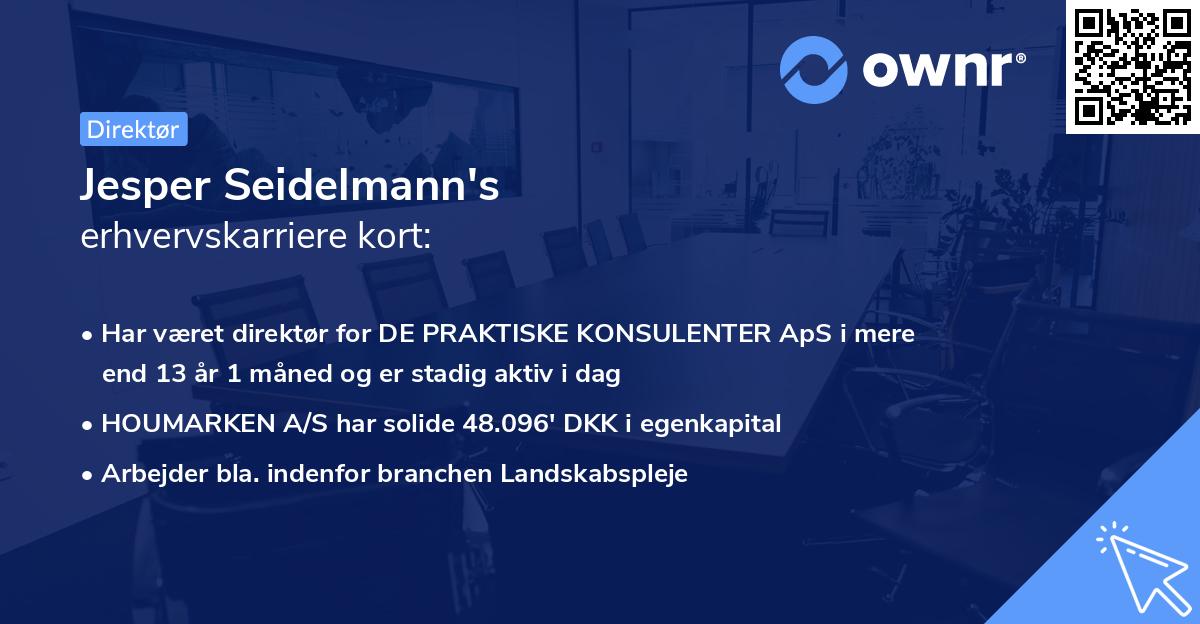 Jesper Seidelmann's erhvervskarriere kort