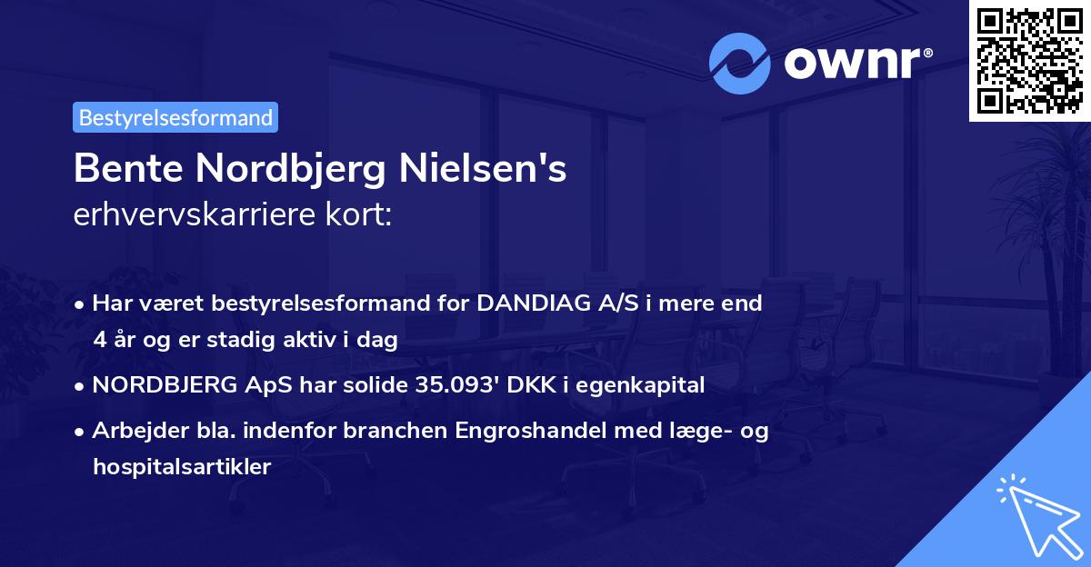 Bente Nordbjerg Nielsen's erhvervskarriere kort