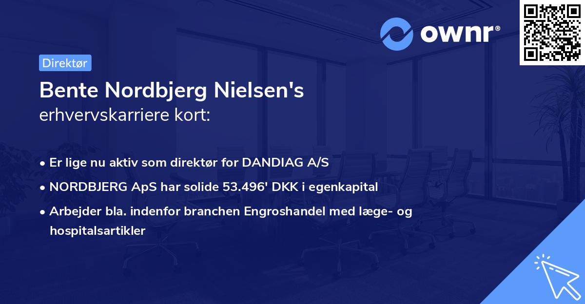 Bente Nordbjerg Nielsen's erhvervskarriere kort