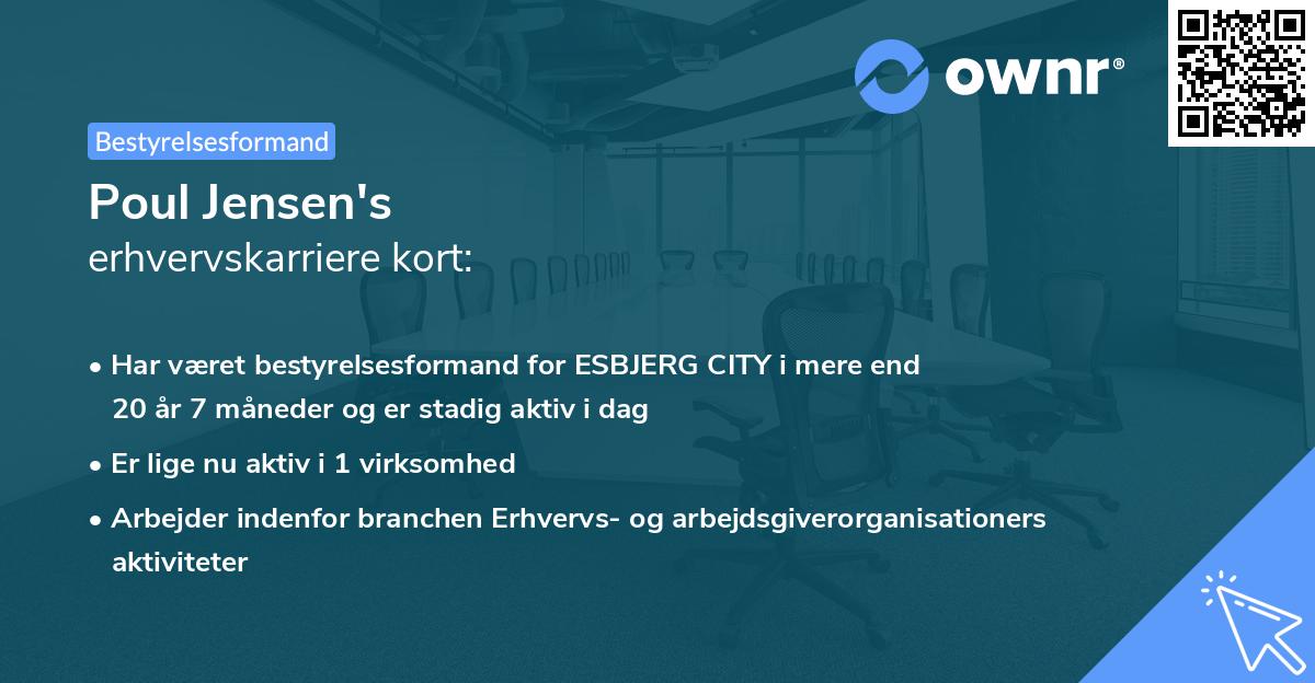 Poul Jensen's erhvervskarriere kort