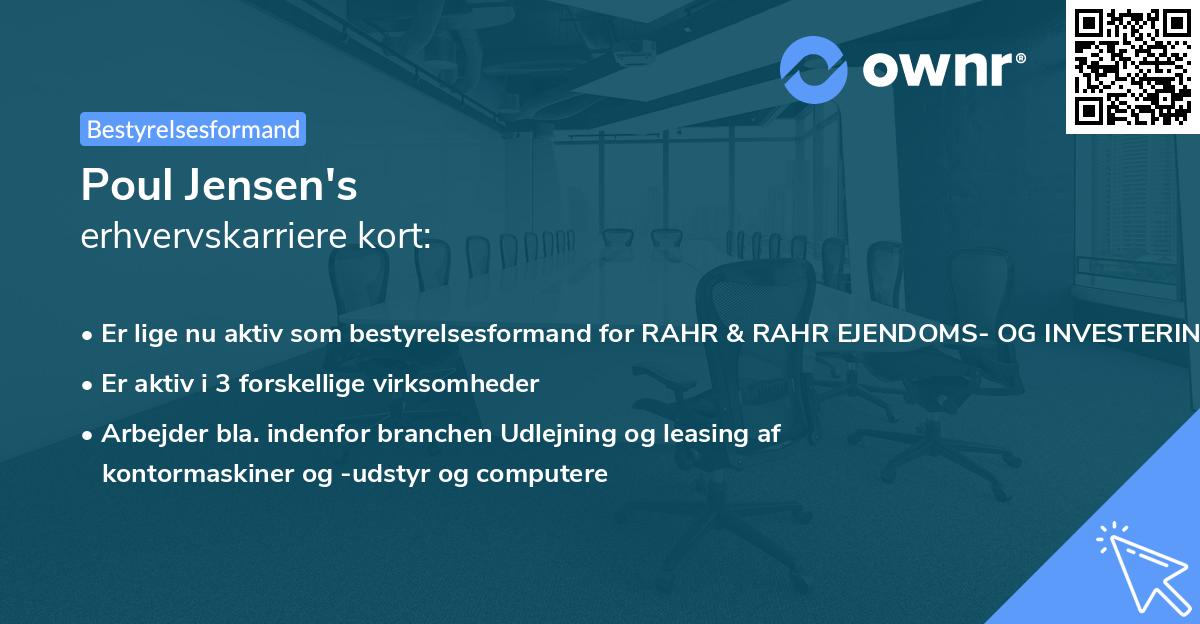 Poul Jensen's erhvervskarriere kort