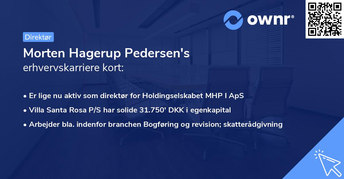 Morten Hagerup Pedersen's erhvervskarriere kort